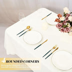 12 Pack 60 x 126 Inch Rectangle Tablecloth Ivory Polyester Tablecloth for 8 Ft Rectangle Tables, Washable Fabric Table Cloth for Wedding Dining Table Buffet Parties Camping