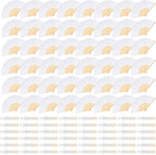 48 Pieces White Hand Held Bamboo Folding Fans Paper Fans Handheld for Women Foldable Girls Wedding Decoration Church Home Party Favors Summer
