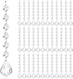 Nuenen 100 Pcs Acrylic Hanging Crystals for Centerpieces Chandelier Clear Crystal Garland Strands Ornament Acrylic Clear Beads Prisms Pendant for Christmas Tree Window Home Decoration(Maple Leaf)