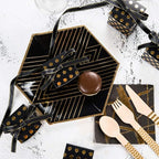 AWELL Black Gift Candy Box with Gold Dots Bulk 2x2x2 inches with Ribbon Party Favor Box, Gold Dots,Pack of 50