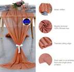 MDS 10 Pack 10ft Chiffon Table Runner 29 x 120 Inches Sheer Wedding Runner Romantic Rustic Table Runner for Wedding Decorations, Birthday Parties, Bridal Shower Party Arch Decor - Coral Peach