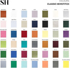 Solino Home Linen Light Blue Table Runner 36 Inches - Classic Hemstitch, 100% Pure Linen Coffee Table Runner 14 x 36 Inch Ideal for Dresser Tables