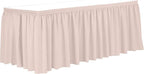 Ultimate Textile Pleat Polyester Fabric Table Skirt - Machine Washable Flame Resistant with Clips for Events, Weddings & Trade Shows, Cut & Sewn in Paterson, NJ - Ice Peach, 17' Shirred Pleat
