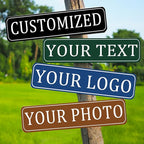 Custom Signs Outdoor Metal,Personalized Street Sign,Create Your Own Sign-Offices、Businesses、Workplaces Address Signs,Indoor and Outdoor Use