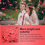 6 Pack Red Confetti Cannon, Party Poppers,12 Inch Confetti Poppers Shooters for Birthdays, Christmas，Graduation Celebration,Weddings, New Year's Eve and Any Celebrations