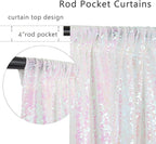 ShinyBeauty 4x10ft White Sequin Photography Backdrop | 4 Panels Glitter Sparkly Background Curtain for Weddings, Parties, and Studio Decor
