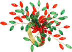 Handcrafted Beaded Napkin Rings Set of 6 – Red & Green Crystal Flower Design, Elegant Table Décor for Christmas, Weddings & Dinner Parties