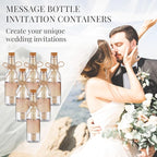 Baderke 24 Pcs 5.6 oz Message Bottles with Letter Printer Paper Plastic Bottles & Corks Twines for Message Invitations Birthday Wedding Baby Shower DIY Crafts Gift Party Favors (Vintage)
