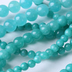 Blue Jade Stone Beads Gemstone Round Crystal Energy Jade Beads Stone Beads for Jewelry Making DIY Bracelet Necklace Jewelry Making 1 Strand 15.5inch 31PCS 12MM