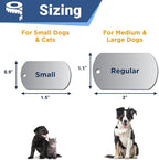 GoTags Stainless Steel Pet ID Tags, Personalized Dog Tags and Cat Tags, up to 8 Lines of Custom Text, Engraved on Both Sides, in Bone, Round, Heart, Bowtie and More (Rectangle, Small (Pack of 1))