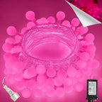 100LED Pink String Lights Outdoor Indoor for bedroom, 43FT Connectable Globe String Lights with Timer, 13 Modes Fairy Light Plug in Waterproof for Anniversary Valentines Party Christmas Decorations