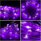 Twinkle Fairy Lights Battery Operated 3 Modes with Timer Firefly Lights 20 LED on 7.2 feet Silvery Copper Wire for DIY Wedding Party Christmas Halloween Centerpiece Decorations 15 Pack (Purple)