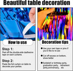 3 Pack 29 x108 Inch Rainbow Foil Fringe Table Skirts Metallic Banner for Tinsel Streamer Garland Backdrop for Parade Floats Wedding Thanksgiving Birthday Christmas Halloween New Year Party Decoration