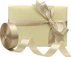 Champagne Solid Satin Ribbon 1 Inch 50 Yards Solid Polyester Fabric Ribbon for Gift Wrapping Wedding Christmas Baby Shower Birthday Party Decoration Handmade Immortal Flower Craft