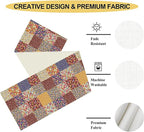 Patchwork Floral Table Runner, Boho Vintage Farmhouse Bohemian Paisley Colorful Flower Table Center Decor for Home Kitchen Dining Patio Holiday Party Table Decorations, 13"x72" Inch