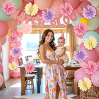12PCS Butterfly Tissue Paper Pom Poms, 3D Butterfly Birthday Party Decorations, Khaki Pink Purple Butterfly Hanging Decorations for Girls Wedding Baby Shower Decor