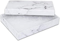 TheDisplayGuys - 25-Pack #53 Kraft Paper Cardboard Gift Boxes/Jewelry Cases w. Cotton Padding & Lid - Marble White - (5.4" x 3.9" x 1.0")