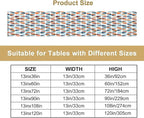 Mid Century Table Runner, Modern Style Retro Pattern Droplet Shapes Mosaic Tones Pattern Print for Home Kitchen Table Decor Dining Coffee Room Party Decor 13x90in