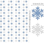 Snowflake-Snow Blue-Silver Christmas Party-Decoration Garland - 52ft Winter Wonderland Frozen Ornaments Hanging Paper Streamers,New Years Birthday Baby Shower Ceiling Decor Hugfond