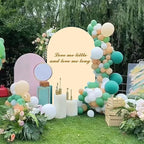 Beige Arch Cover 6ft Arch Backdrop Cover Spandex Fitted Wedding Arch Covers Round Top Arch Frame Cover Chiara Arch Cover Backdrop Fabric for Baby Shower Birthday Garden Party Celebration