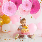 18 Pcs Pink Kit Hanging Honeycomb Paper Fans, Round Paper Fan Decorations for Weddings, Birthdays, Bachelorette, Photo Booth Backdrops, Baby Shower, Anniversary Events Party Supplies