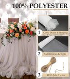 White Tulle Fabric Roll, 54" x 40 Yards (120FT) Tulle for Wedding Decoration Christmas Gift Wrapping DIY Tutu Party Backdrop Garden Baby Shower Table Skirts