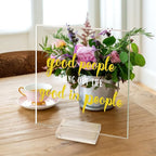 3" Acrylic Sign Holders, 32 PCS Clear Place Card Holders with Card Slot, Table Numbers Display Stands, for Wedding/Menu/Meeting/Table Numbers