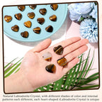 Gerrii 50 Pcs Heart Healing Stone Bulk Quartz Heart Inspirational Stones Gift for Women Love Pocket Polished Natural Energy Balancing Meditation 0.8 Inch(Amber)