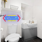 Restroom Neon Sign for Wall Decor, Toilet Led Signs for Bathroom, Unisex Bathroom Sign, USB Dimmable Neon Lights for Restrooms Shop Business Market Store Restaurant Bathroom Bar Hotels