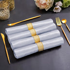 Horbaunal 30 Pack Silver Satin Napkins 17 x 17 Inch, Square Soft Table Dinner Napkins, Silky Cloth Napkins Table Decoration for Weddings Banquets Parties