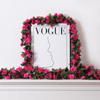 5 Pcs 41FT Flower Garland, Artificial Rose Garland Flowers Plants Fake Flower Hanging Rose Ivy, Birthday Party Valentine's Day Wedding Wall Arch Decor（Fuchsia）