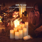 Hausware Flameless Candles Battery Operated Candles H 4" 5" 6" 7" 8" 9" Real Wax Pillar Flickering Candles LED Flameless Candles with Remote and Timer Control Set of 9 (Ivory Color)