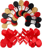 Red-Black Gold Party-Decorations Streamers Garland - 12pcs Casino-Theme Graduation 2025 4-Leaf Clover Paper Streamer,Game Night Wedding Birthday Baby Bridal Shower Banners Decor Ouruola