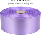 Light Purple Solid Satin Ribbon 1-1/2 Inch 50 Yards Solid Polyester Fabric Ribbon for Gift Wrapping Wedding Christmas Baby Shower Birthday Party Decoration Handmade Immortal Flower Craft