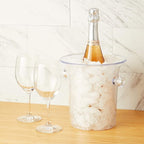 True Clear Acrylic Ice Bucket with Handles, 3-Liter Capacity, Durable Wine and Champagne Bucket, Perfect Ice Buckets for Parties, BBQs, Weddings, Picnics, Holidays, Outdoors, 8.75" x 8.25", Set of 1