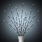 3 Pack Lighted Branches for Vases Plug in - 24Inch 60 LED Christmas DIY Twig Pathway Lights, Artificial Tree Bendable Xmas Fairy Lights with Stakes for Outdoor Indoor Party Decoration, Pure White