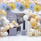White Party Decorations,Wedding Decorations for Party Events Accessories,White Birthday Decor,Anniversary Decorations,Birthday Decorations for Men 12in Hanging Paper Fans 30 Color DIY Set(White)