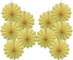 Yellow Hanging Paper Fans,Yellow Accessories Paper Decorations for Party,Color Party Decorations,Bee Themed Classroom Decor,8in Hanging Paper Fans 30 Color DIY Set （Light Yellow）
