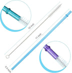 48 Pcs Plastic Straws with Team Bride Flags Reusable Glitter Drinking Straw(Gold, Dark Blue, Purple, Red, White, Green)
