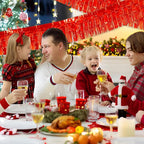 Red Foil Fringe Garland 10FT 6packs, Metallic Foil Tinsel Fringe Banners for Parade Float Decorations Wedding, Birthday Party Graduation (six Red)