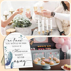 Memorial Table Sign for Wedding, We Know You Would Be Here Today Wooden Sign with Stand, Feather Decoration Wedding Loving Memory Sign for Ceremony and Reception 9 * 11IN
