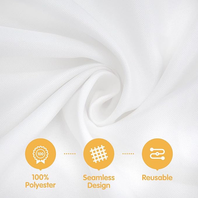 BRILLMAX 6 Pack White Tablecloths for 6 Foot Rectangle Tables 60 x 102 Inch - 6ft Rectangular Bulk Linen Polyester Fabric Washable Cloth Cover for Wedding Reception Banquet Birthday Party
