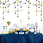 Navy-Blue White-Gold Party-Decorations Birthday Garland - 62ft Twinkle Little Star Hanging Streamers Banner,Wedding Bachelorette Bridal Baby Shower Graduation Decor Hugtmr