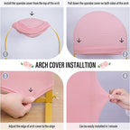 LEBENGURU Upgraded 7.2FT Wedding Arch Cover, Dusty Pink Spandex Fitted Arch Backdrop Cover, Round Top Chiara Stand Covers for Birthday Party Baby Shower Banquet Balloon Décor