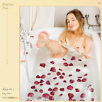 300+ PCS Biodegradable Red Rose Petals Wedding Confetti, 20+ Cups Dried Flower Petals for Valentine's Day, Bath, Bridal Shower, Soap, Candle Making, Mother's Day Presents and Bridal（2 QT）