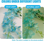 36 Pack Blue Wisteria Hanging Flowers, 3.44 Ft Fake Hanging Flowers, Artificial Wisteria Garland Vines for Wedding Room Backdrop Outdoor Patio Garden Decoration