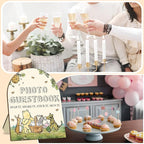 Winnie Wedding Photo Guestbook Desk Decor, The Pooh Photo Guestbook Wooden Sign, Baby Shower Party Decor, Wedding Party Supplies for Reception with Stand 8 * 10In