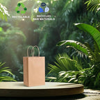 METRONIC Paper Gift Bags 5.25x3.75x8 1000Pcs,Christmas Paper Bag with Handles, Brown Kraft for Small Business, Heavy Duty Bulk for Birthday Party Favors, Shopping, Retail