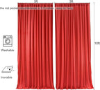 AK TRADING CO. 10 feet x 10 feet Polyester Backdrop Drapes Curtains Panels with Rod Pockets - Wedding Ceremony Party Home Window Decorations - RED (DRAPE-5x10-RED) (Pack of 24)