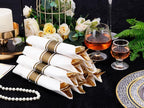 50Guests Pre Rolled Gold Plastic Silverware Sets - Heavy Duty Hammered Gold Cutlery Include 50 Pack Wrapped Disposable Utensils with Napkins for Parties, Dinners & Weddings